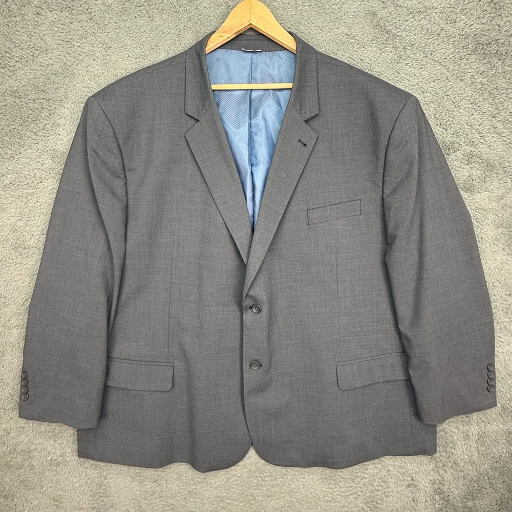 Oak Hill Blazer Mens 60 REG Grey Two Button Sport Coat DXL Big and Tall - Picture 4 of 12